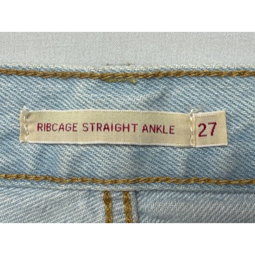 Levi's Women's Button Fly Ribcage Straight Ankle Blue Jeans - Size 27x27 (28x27) - Picture 5 of 8